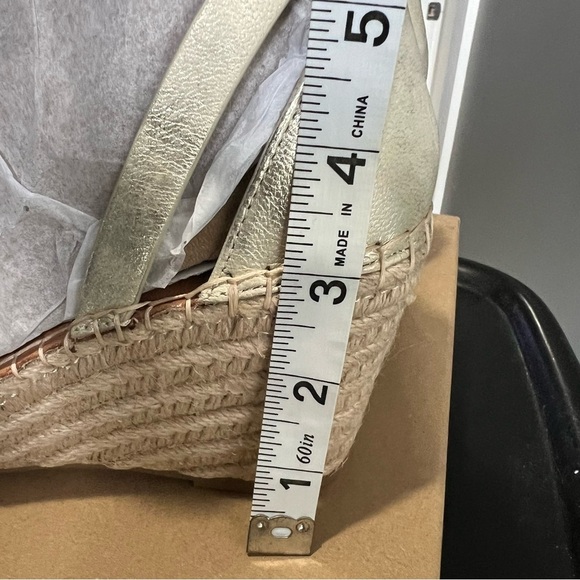 Kenneth Cole Gentle Souls Gold Espadrille Wedge Sandals - Picture 10 of 11